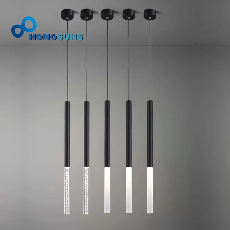 LED moderne suspension lampe maison cuisine salle à manger salon Bar café cylindre Long Tube acrylique lampes suspendues