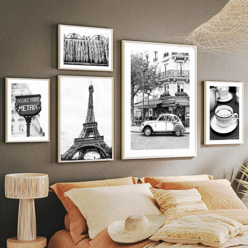 peinture sur toile paris voiture vintage art mural décoratif