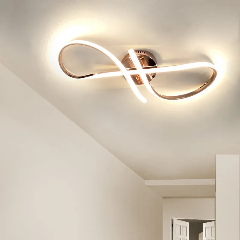 Plafonnier moderne à LEDs pour salon salle à manger chambre doré chromé luminaire intérieur