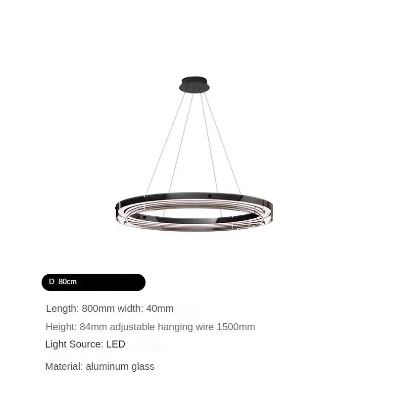suspension circulaire en verre minimaliste italienne moderne et créative - vue 11 sur 11