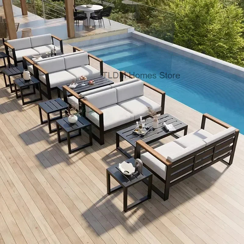 canapés de jardin en aluminium étanche mobilier extérieur combiné