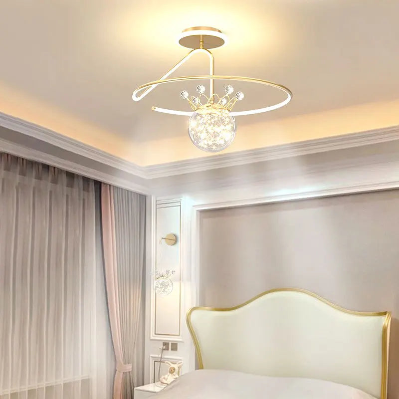 SANDYHA lustres de plafond romantiques minimalistes couronne étoilée de luxe Led chambre salon salle à manger décor à la maison luminaires