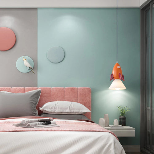 lustre mignon fusée pour éclairage chambre d'enfants décoratif - vue 2 sur 7