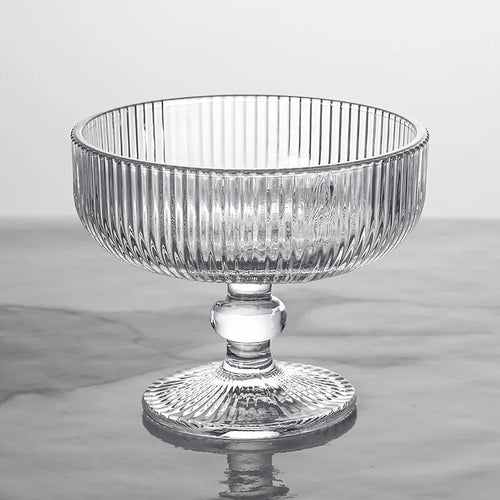 Verres a vin rayes tige courte large ouverture