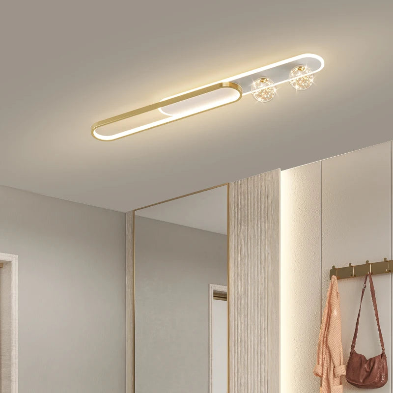 lustre moderne de luxe simple étoilé longue bande encastrée - vue 4 sur 14