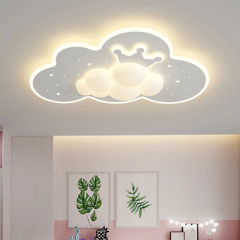 lustre créatif en forme de couronne et nuage pour enfants - vue 4 sur 8