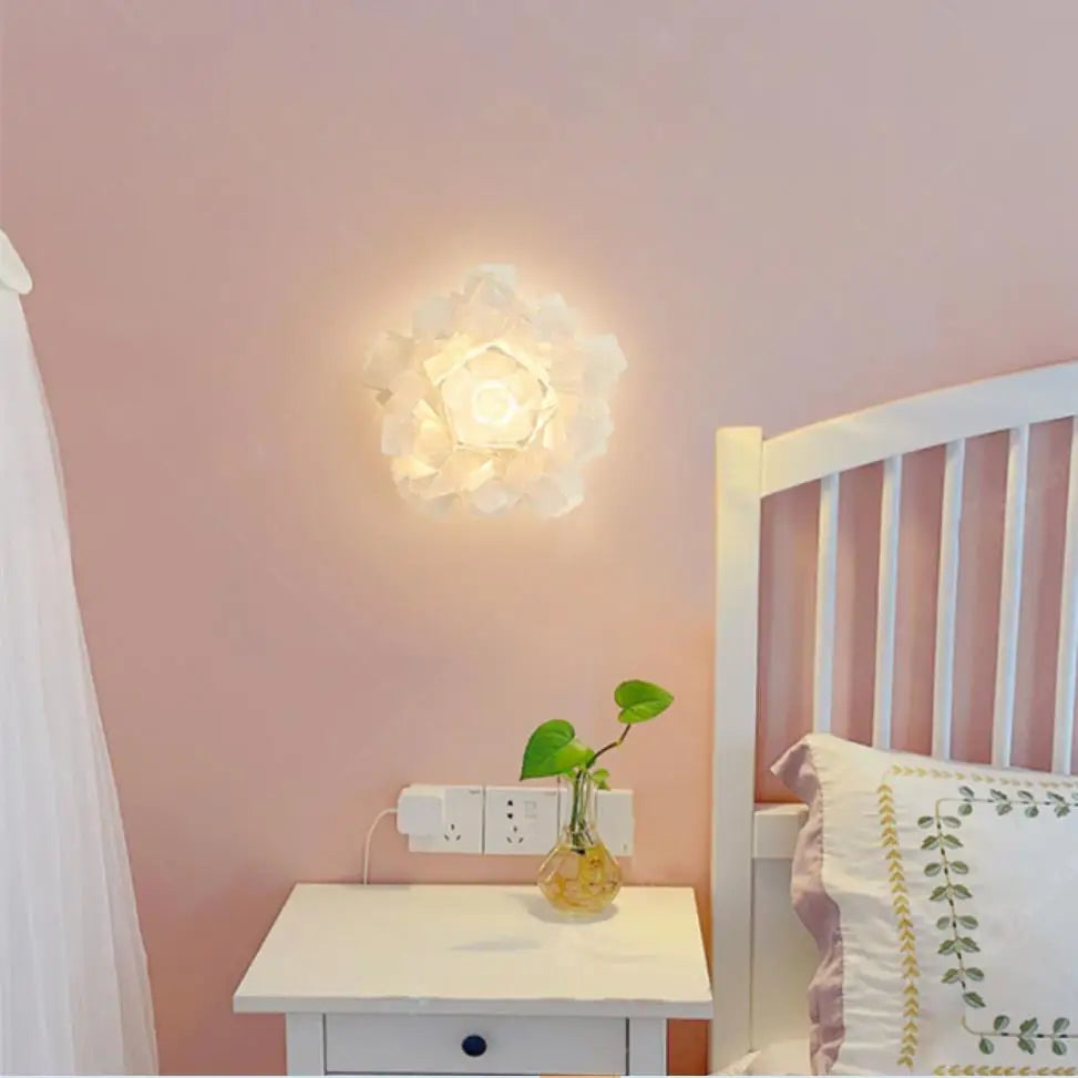 applique murale led acrylique romantique fleur blanche moderne - vue 2 sur 6