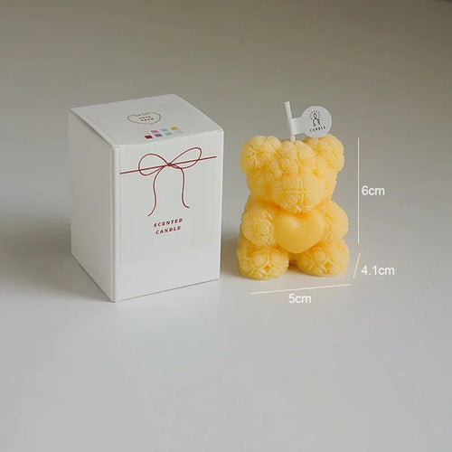 bougie ours en cire de soja parfumée pour détente et cadeaux - vue 10 sur 13