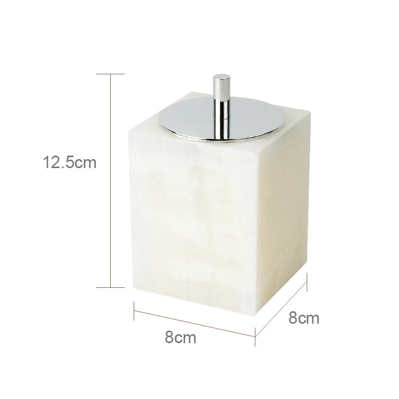 ensemble accessoires de salle de bain en marbre naturel luxe - vue 19 sur 23