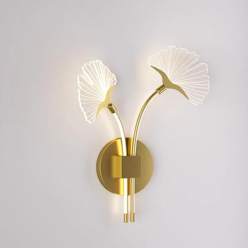 applique murale led en forme de feuille de ginkgo décorative - vue 10 sur 9