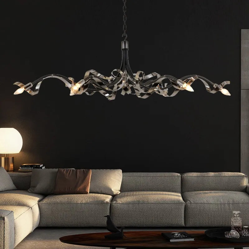 lustre postmoderne de luxe en acier inoxydable simple et personnalisé - vue 4 sur 8