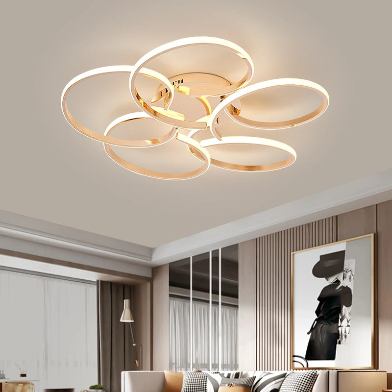plafonnier moderne à LEDs lumières pour salon chambre étude salle éclairage intérieur Chrome/plaqué or