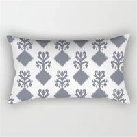 housse de coussin rectangulaire motif géométrique gris patchwork décoratif