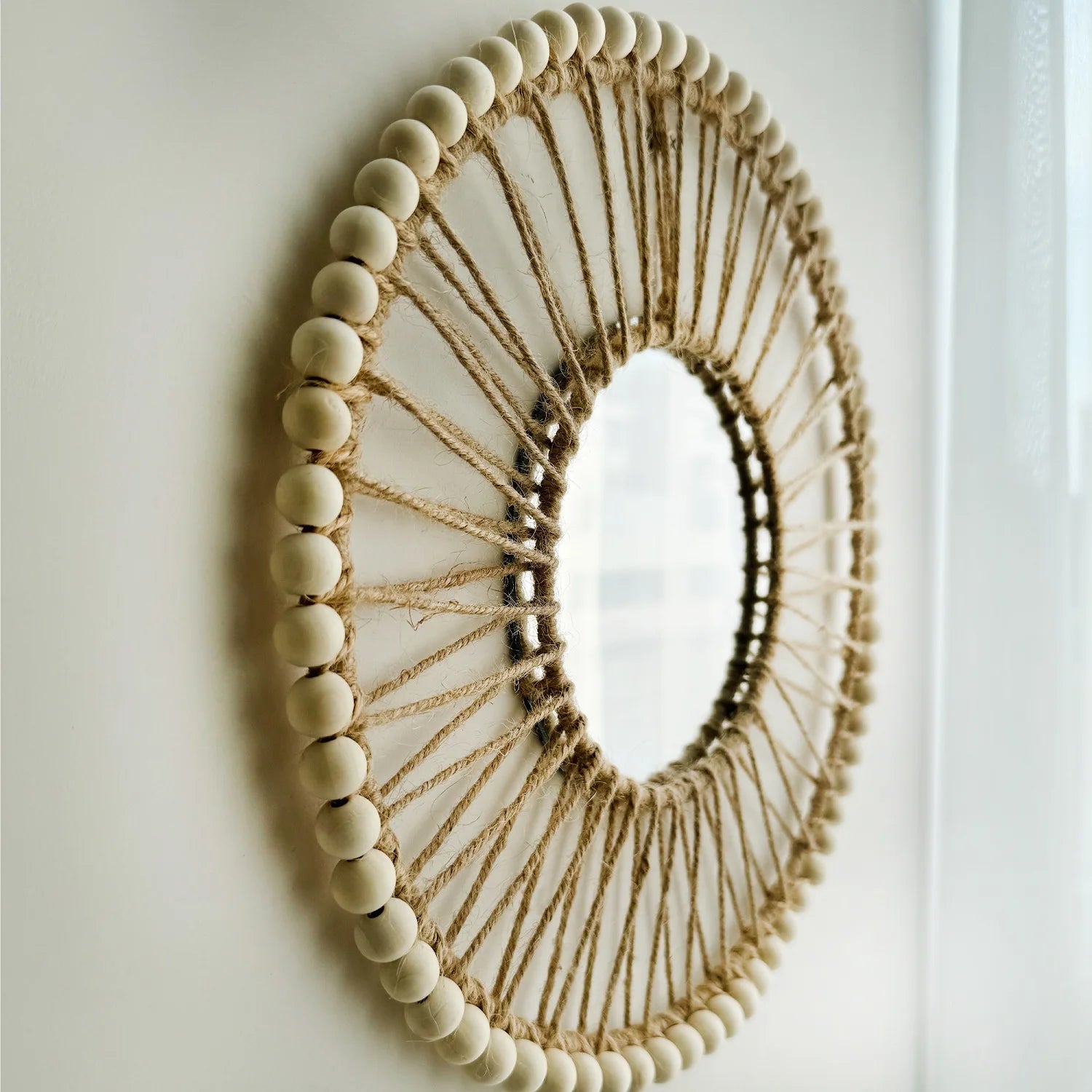 miroir décoratif nordique tissé à la main pour intérieur élégant - vue 4 sur 7
