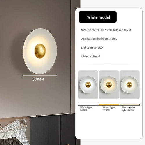applique murale led ronde moderne pour décoration de luxe intérieure - vue 10 sur 11