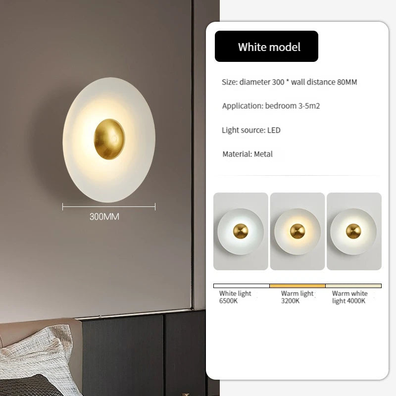 applique murale led ronde moderne pour décoration de luxe intérieure - vue 9 sur 11