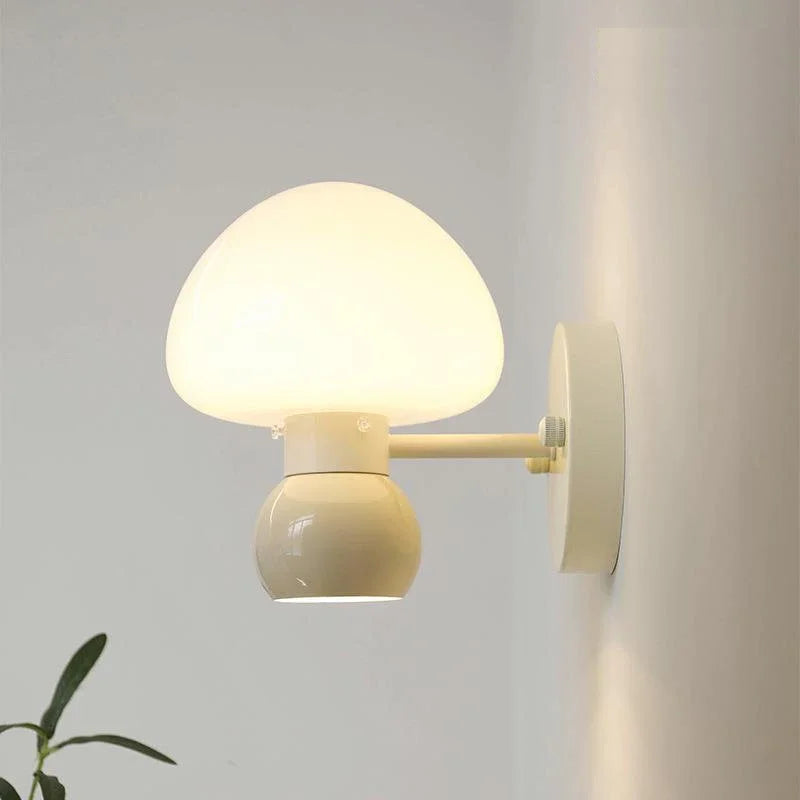 Applique murale crème champignon Double tête G9