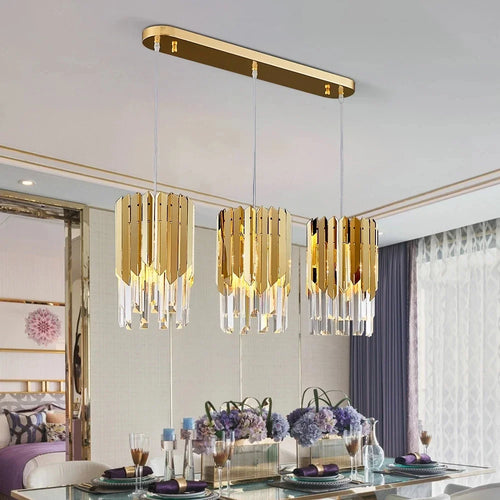Lustre en cristal 20cm lumière ronde or Chrome pour salle à manger salon décoration cuisine décoratif Led plafonnier