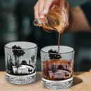 Verre à vin montagne enneigée relief rocher 300ml