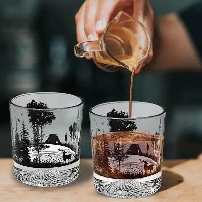 Verre à vin montagne enneigée relief rocher 300ml - vue 4 sur 6