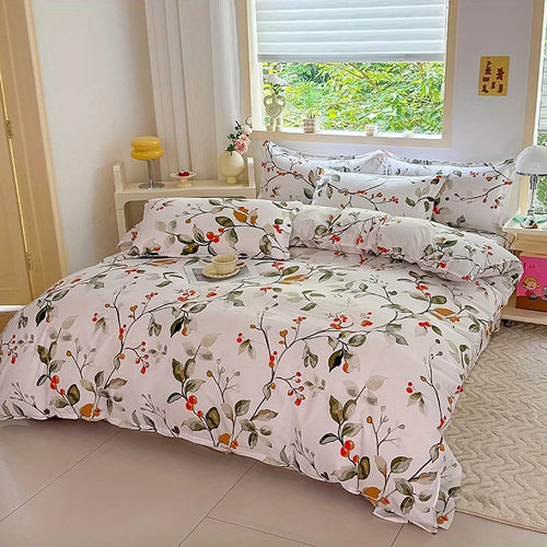 housse de couette 3 pièces avec taies d'oreiller en polyester respirant