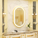 grand miroir oval à led avec éclairage intensité variable et antibuée