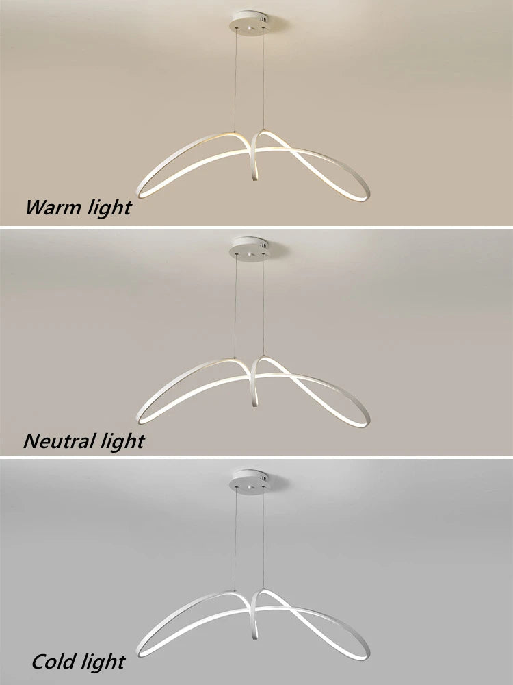 lustre en aluminium en forme de papillon avec éclairage led