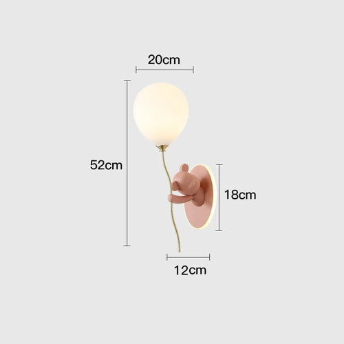 Creative and personalized cartoon children's room, bedroom, bedside wall lamp, artistic bear atmosphere wall light fixture - vue 14 sur 13