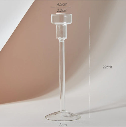 bougeoir en verre transparent décoration intérieure moderne nordique - vue 28 sur 31
