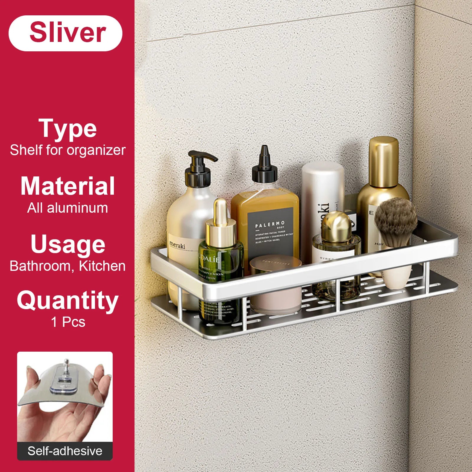 etagère murale sans perçage pour rangement de salle de bain et cuisine - vue 28 sur 30