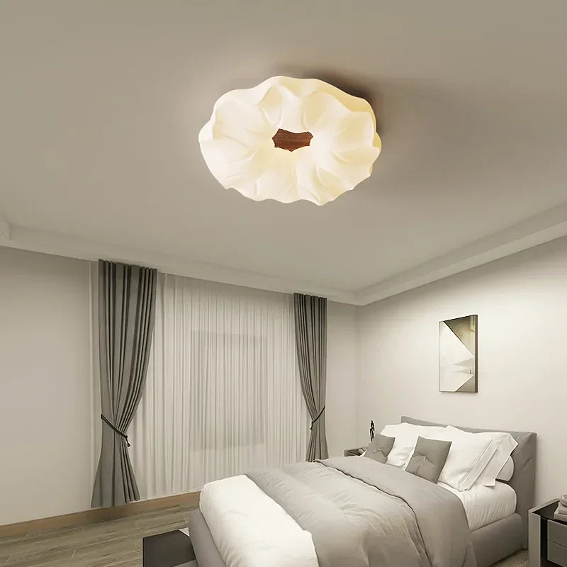lustre led moderne avec moule fleurs en style nordique loft
