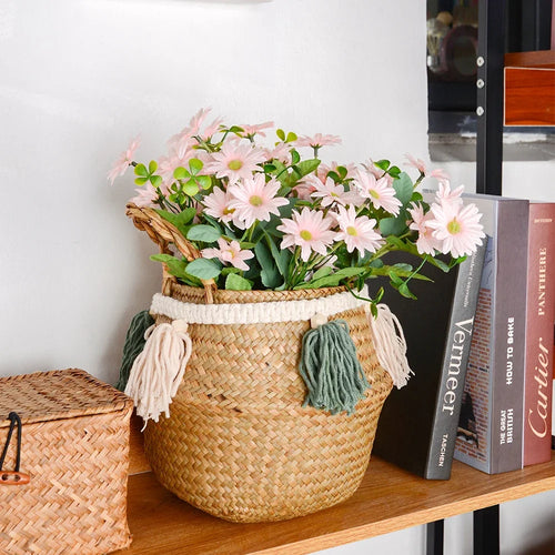 panier tissé en jonc de mer pour rangement décoratif - vue 3 sur 7