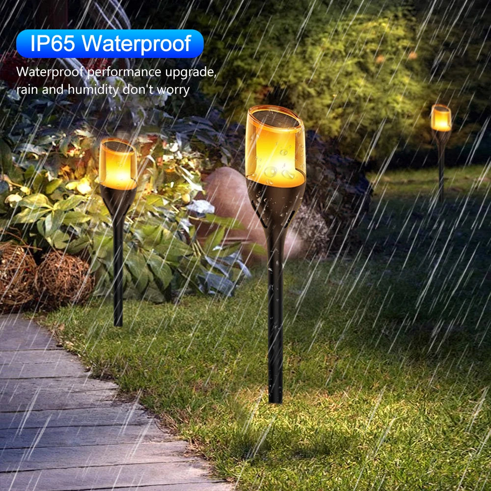 lampes solaires extérieures à flamme pour jardin et patio - vue 3 sur 9