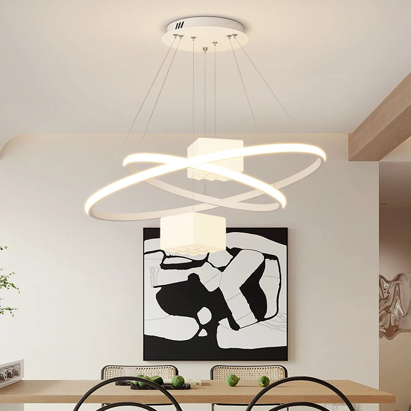 lustre moderne led pour éclairage intérieur décoratif - vue 4 sur 12