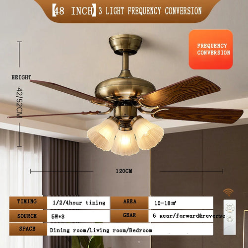 ventilateur de plafond moderne led intelligent avec 4 pales rétractables - vue 18 sur 18