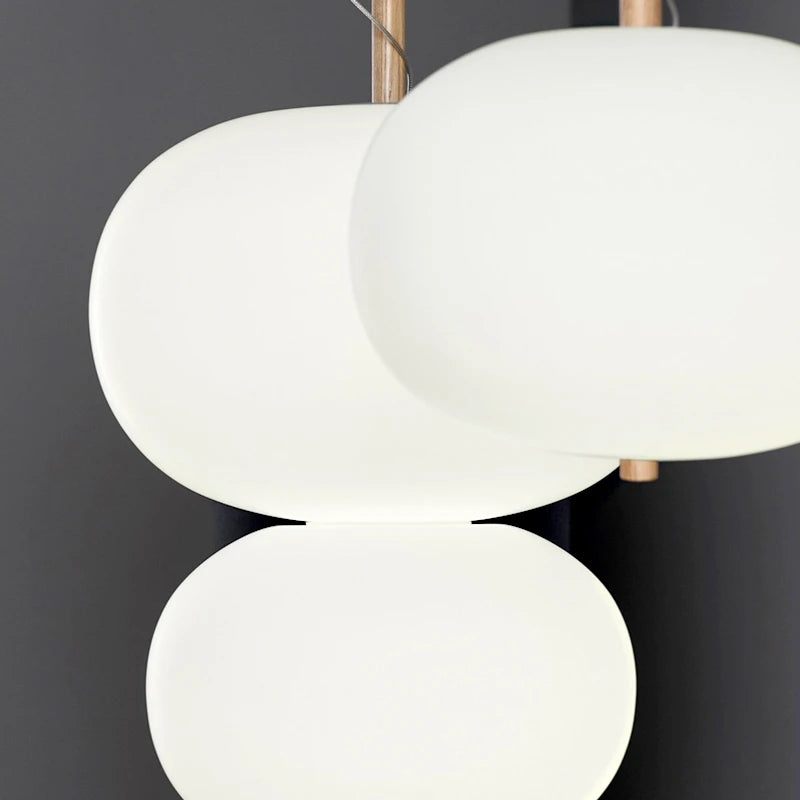 Kobuc Design nordique salon suspension avec grande boule ronde abat-jour en verre créatif bois lustre salle à manger chevet - vue 5 sur 13