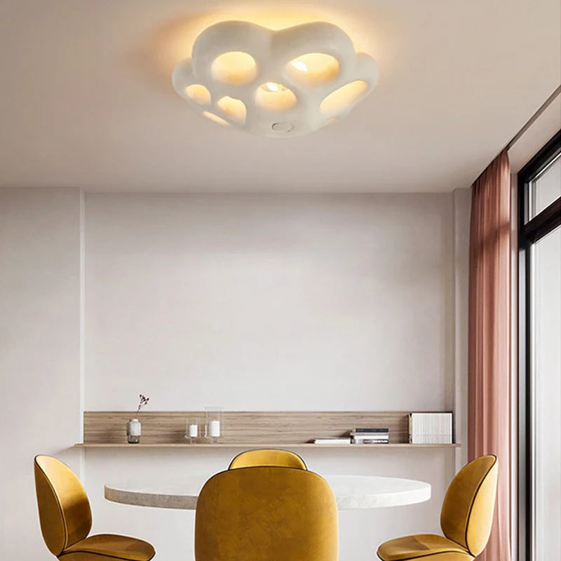 plafonnier led moderne nordique wabi sabi personnalisé fleur - vue 4 sur 7