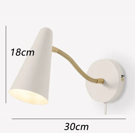 applique murale simple nordique avec interrupteur et tuyau réglable - vue 6 sur 9