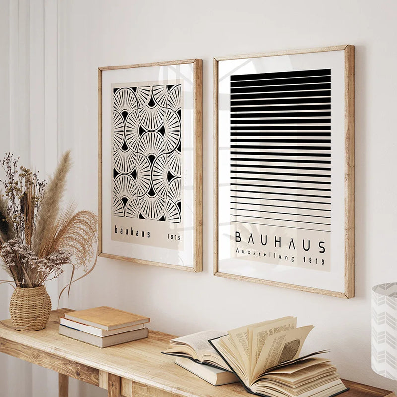 boho abstrait bauhaus géométrie nordique affiches art décor mural