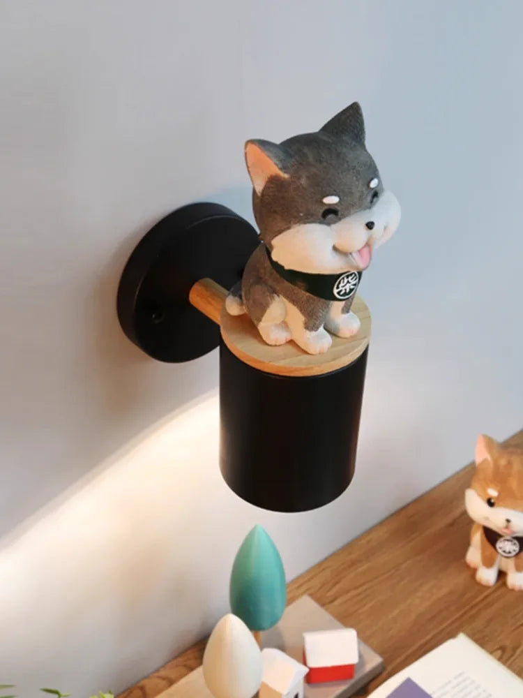 Applique murale LED en forme de chat de dessin animé