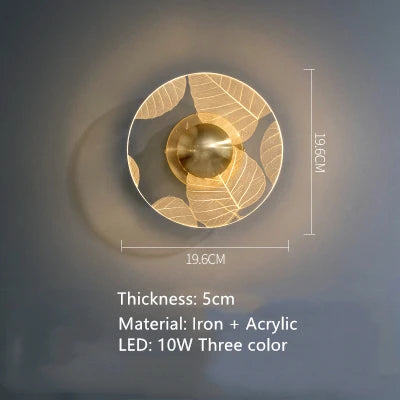 applique murale led en forme de fleur décorative en métal doré - vue 9 sur 9