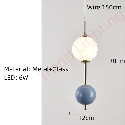 suspension led en verre avec fil réglable 4000k - vue 12 sur 12