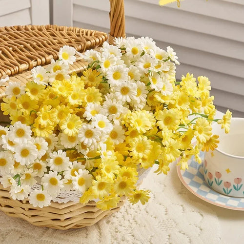 60 têtes de marguerites artificielles pour décorations diverses - vue 7 sur 8