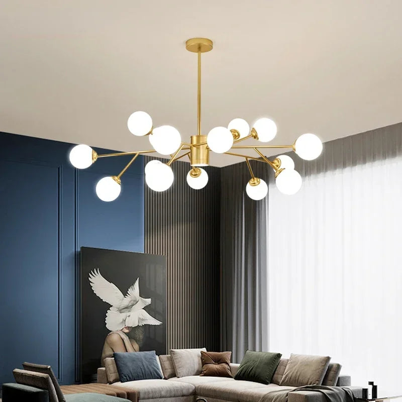 lustre led design élégant pour éclairage intérieur moderne - vue 4 sur 16