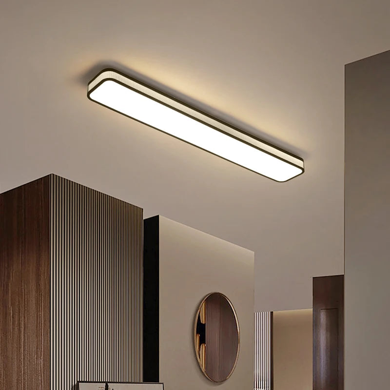 plafonnier led encastré rectangulaire minimaliste pour allée longue
