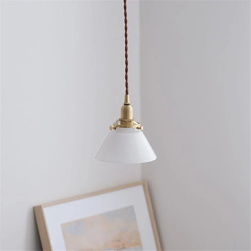 suspension rétro en verre et laiton pour décoration intérieure - vue 6 sur 10