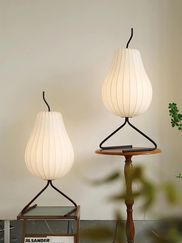 lampe de sol wabi sabi style japonais en soie décoration intérieure - vue 4 sur 8