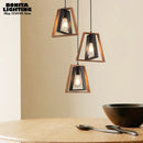 suspension en bois trapézoïdal double couche style industriel rétro