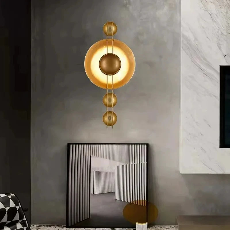 applique murale art déco en métal doré lampe créative - vue 5 sur 8