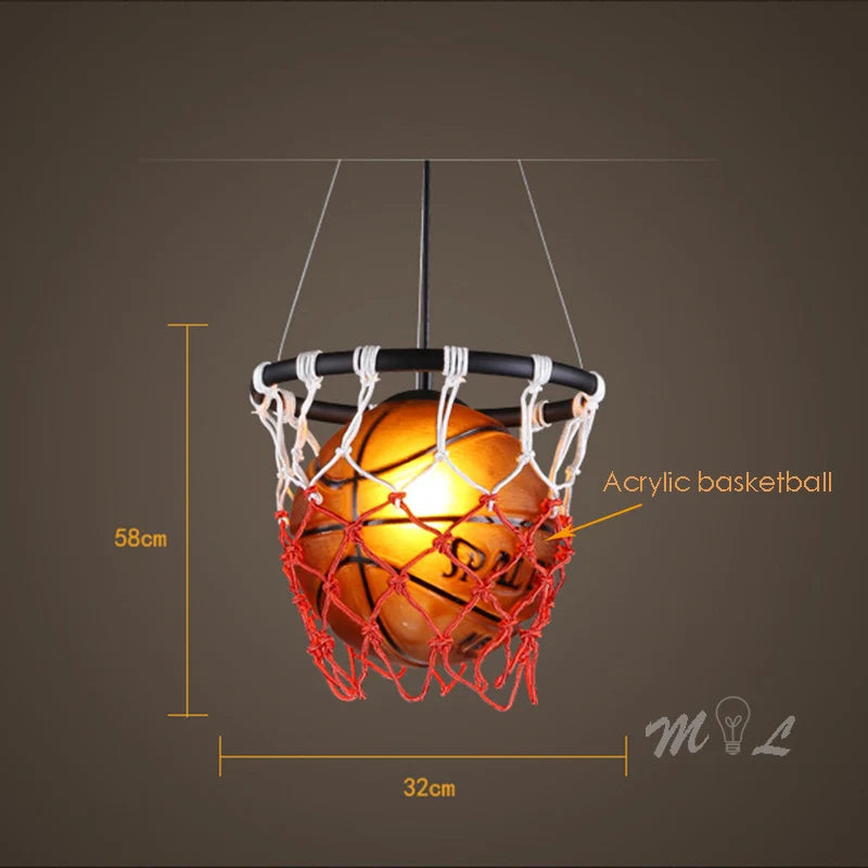 suspension en acrylique avec design panier de basket-ball - vue 7 sur 8